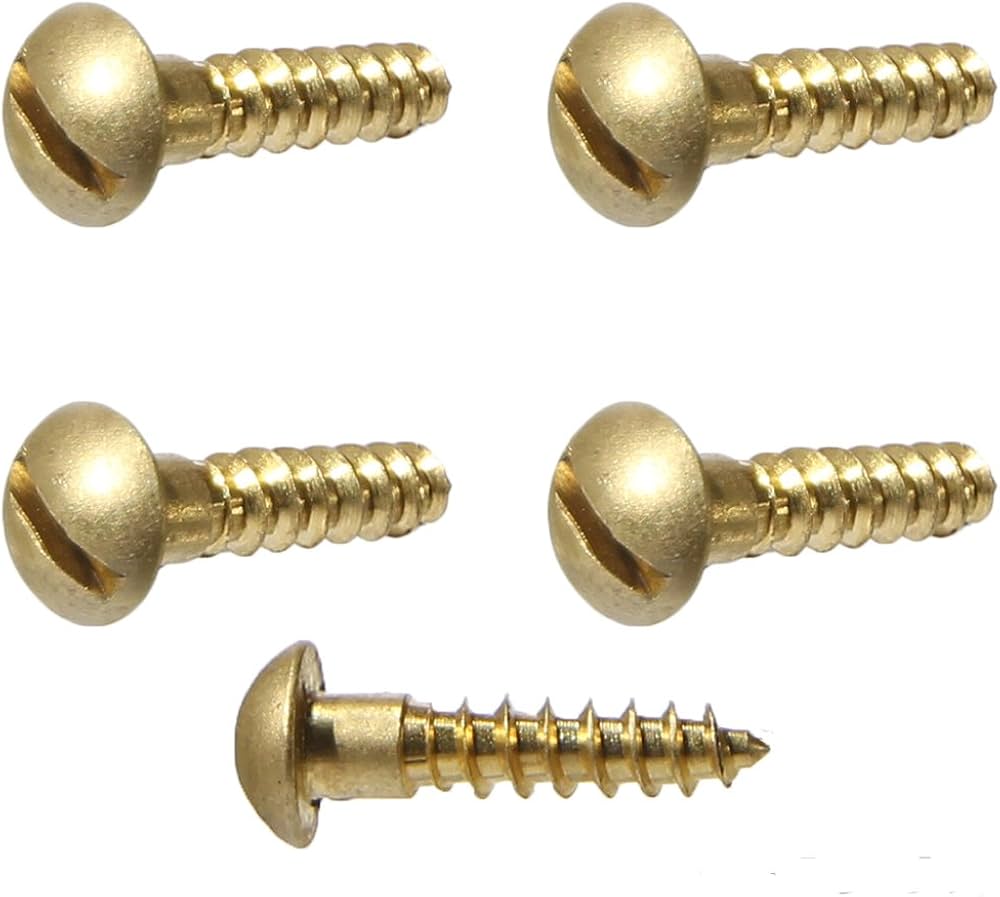 Picture of Brighton Best 114644 #10X5/8" Round Head Slot Brass Wood Screw